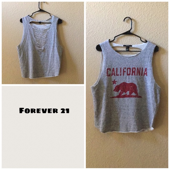 Forever 21 Tops - Forever 21 Cotton Tank Size M Fray Back